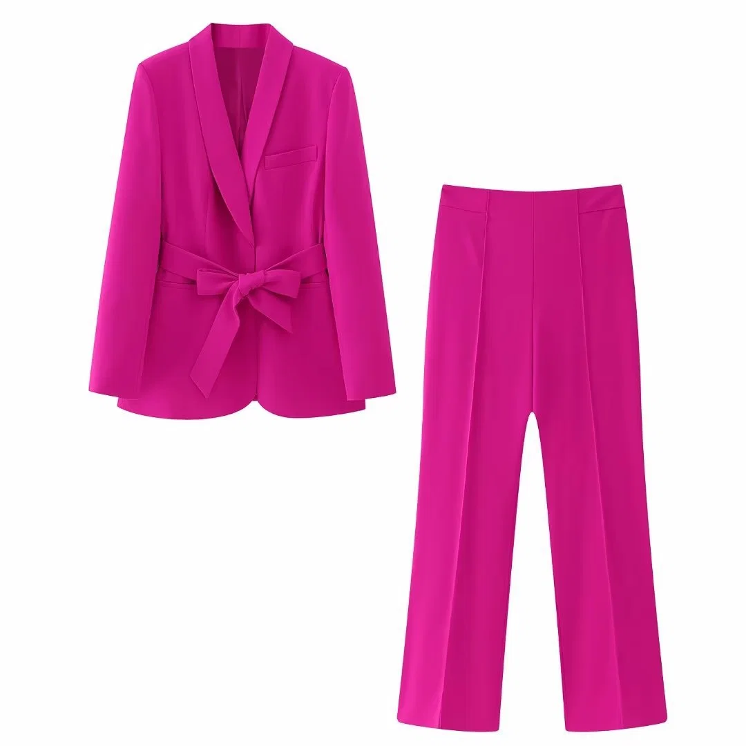 Fashion Casual Suit Dress Collar Suit Jacket High-Waisted Slacks Professional Office Suit