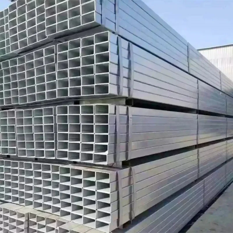 Tubo rectangular cuadrado 50*50 suministro de fábrica tubo metálico 40 *40 Tubería cuadrada galvanizada de inmersión en caliente para edificio estructural