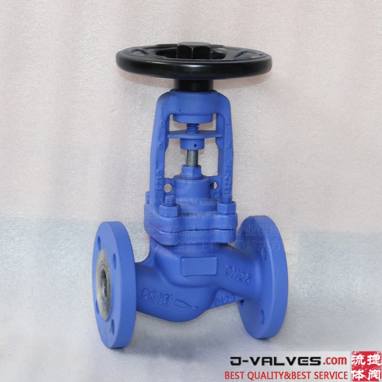 DIN Standard DN50 Hand Wheel Flange Bellow Globe Valve