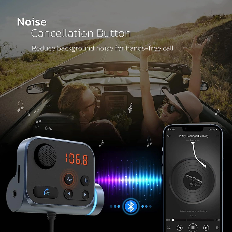 FM Transmitter for Car Adapter Air Vent Clip Radio Bluetooth Hand-Free Call