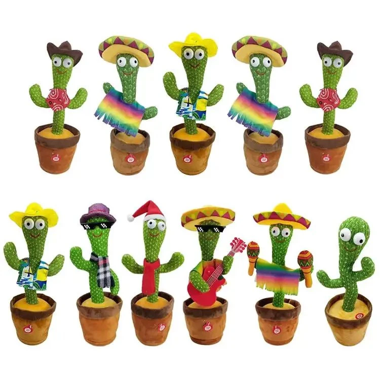 Funny Dancing Cactus Toy Talking Repeat Singing Electronic Plush Toys Recording Cactus Plush Wholesale