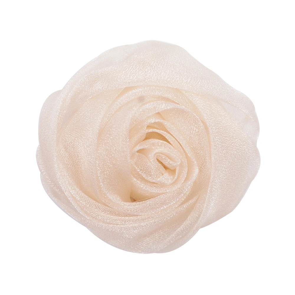 5cm Organza Stereo Rose DIY Corsage Kleidung Hut Dekoration Tuch Blumenzubehör