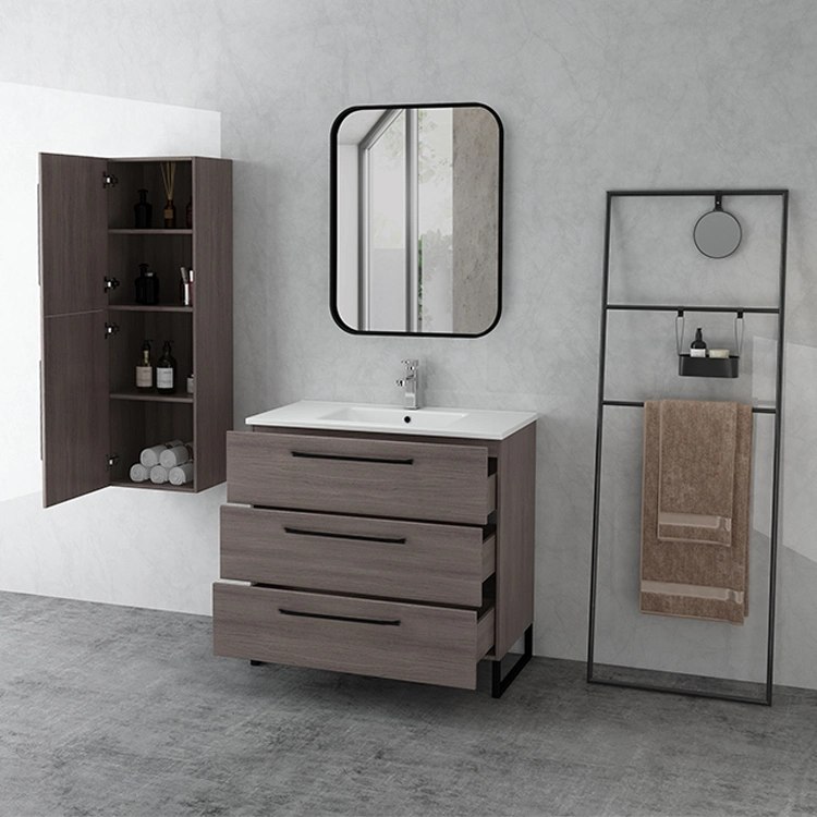 Hotel Toilet Furniture Waterproof Wooden Luxury Chinese Cheap Bathroom Vanity Cabinet with Mirror