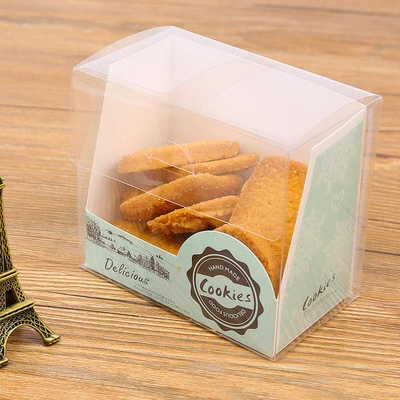 PET folded plastic box with paper card for bakery