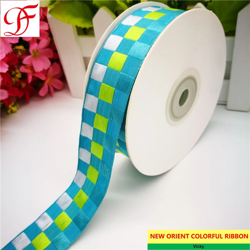 Color Woven Check Ribbon Double/Single Face Satin Sheer Organza Taffeta Hemp Metallic Ribbon Cotton Grosgrain with Many Colors Mixed