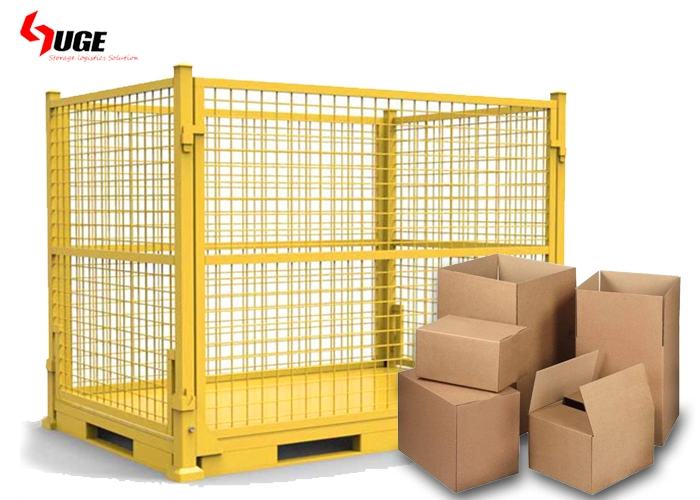 Custom Design Fold Metal Mesh Storage Cage Container Stacking Steel Pallet