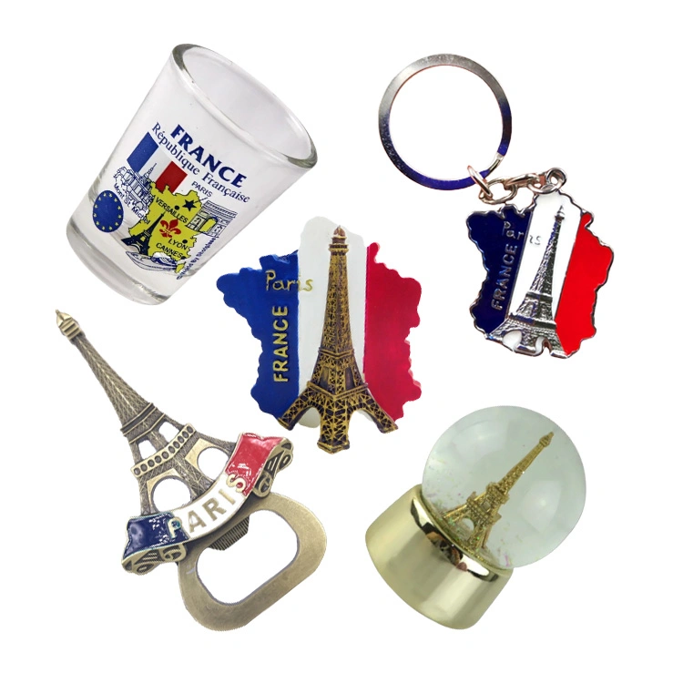 Aimant de réfrigérateur souvenir de France Paris Tour Eiffel en forme de carte personnalisée