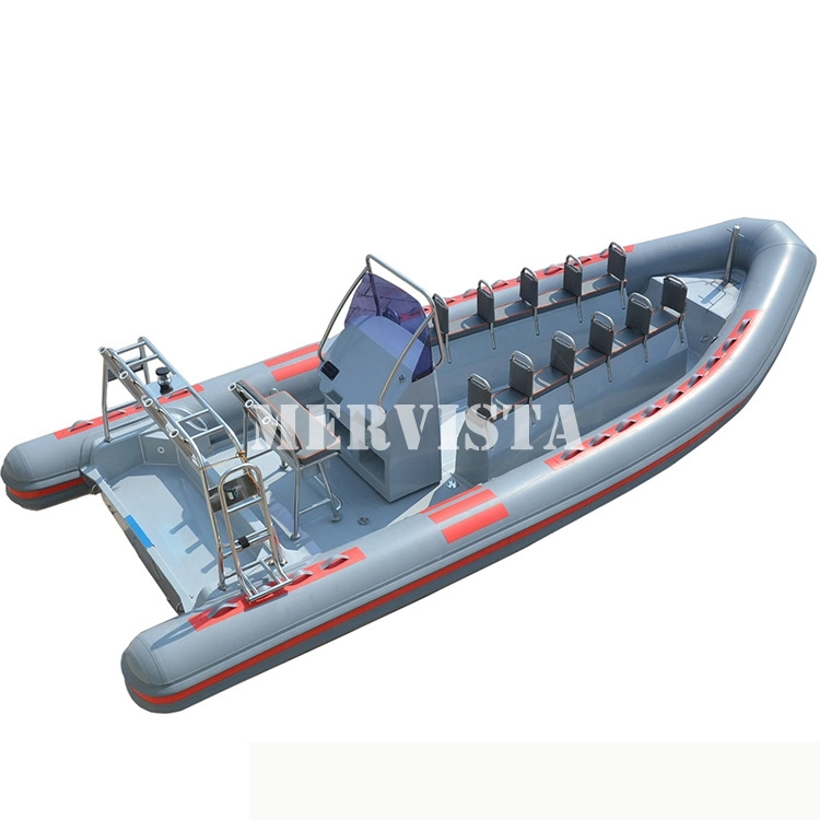 Nervure de luxe des Barques 23FT Hypalon Rib 700 Sport de l'eau gonflable passager en fibre de verre Bateau à moteur