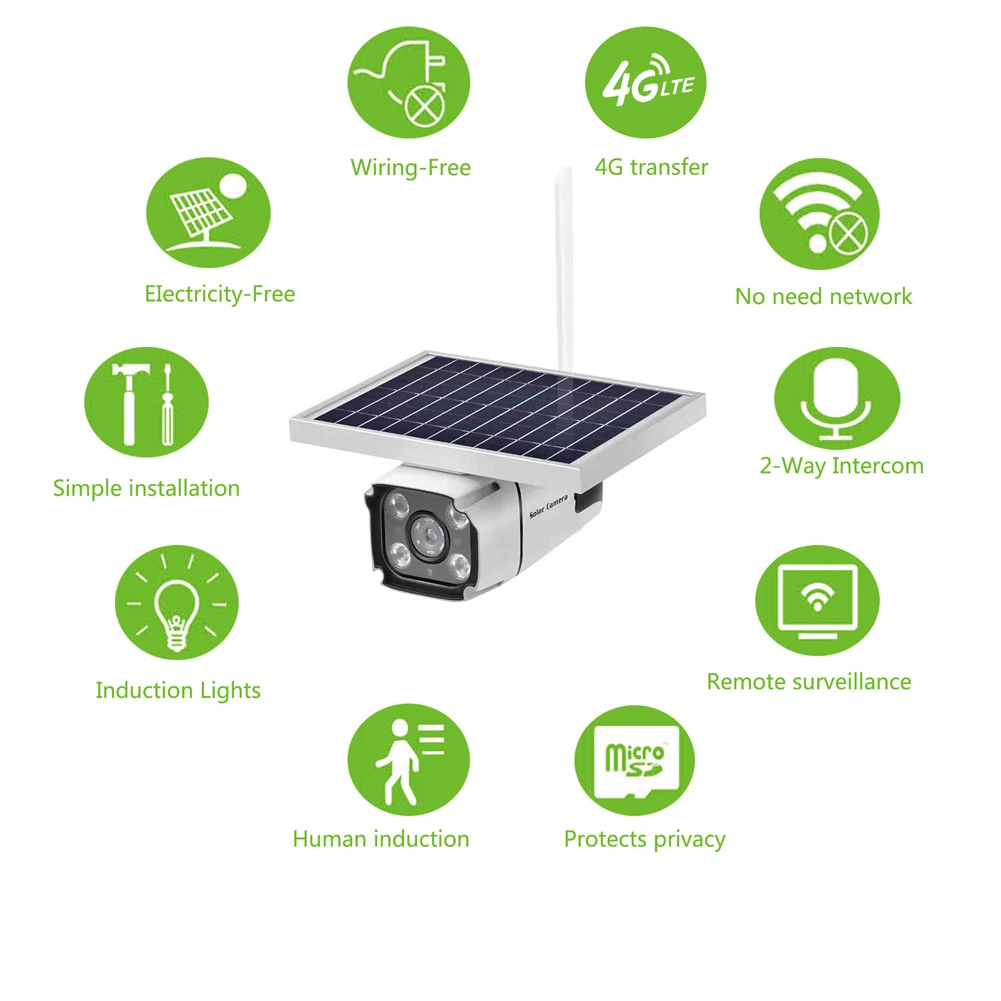 Ukisolar IP66 Outdoor Use Solar Battery Low Power Solar 4G WiFi Camera