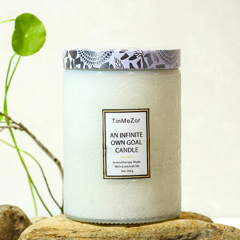 Home Decor All Natural Soy Wax Long Hour Burn Time Holiday Glass Jar Candle Gift for Stress Relief