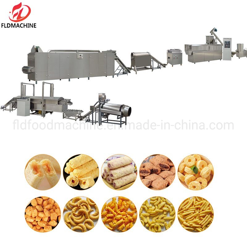 High Effective Automatic Corn Puffed Snack Food Making Processing Machine Line