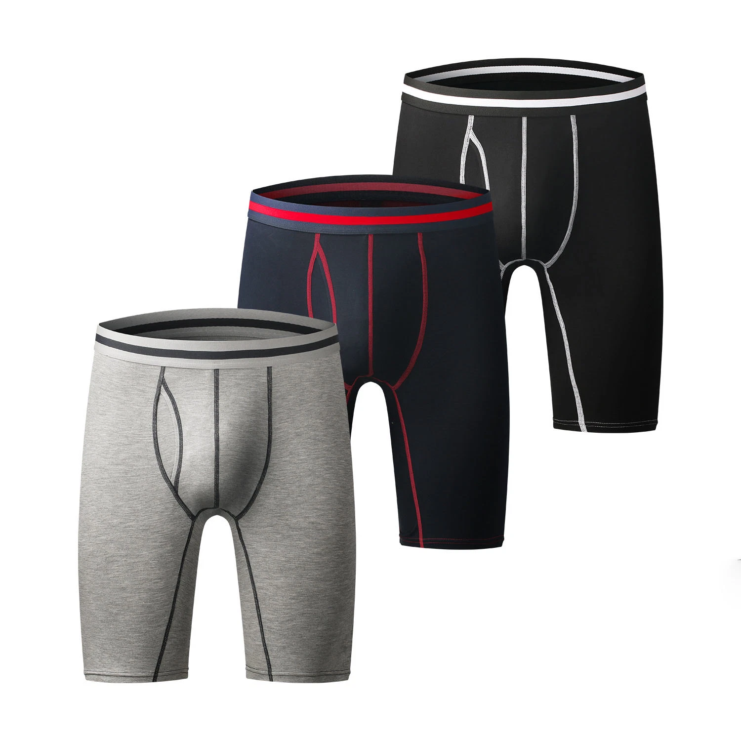 Boxers desportivos de grande dimensão sem costuras Custom para homem, algodão Slips