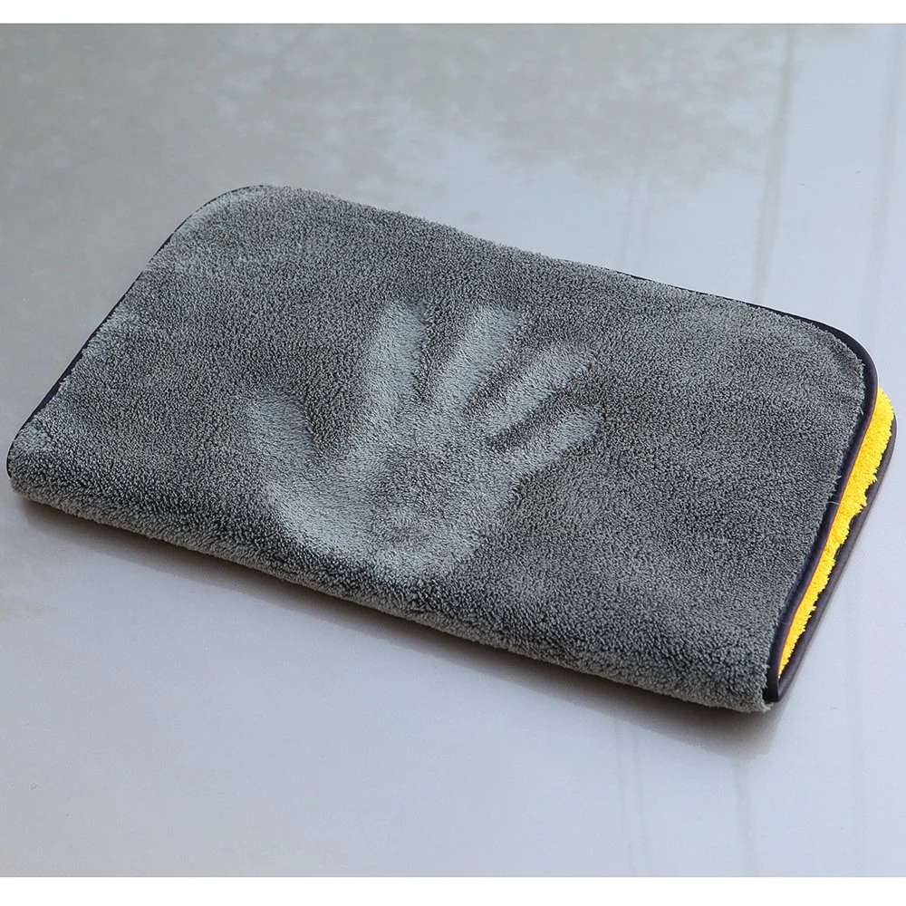 All-Purpose Two Layer Composited Car Microfiber Coral Fleece Towels Streak Free Stitched Cleaning Coral Velvet Rags Microfiber Cleaning Cloth with Hanging Loop