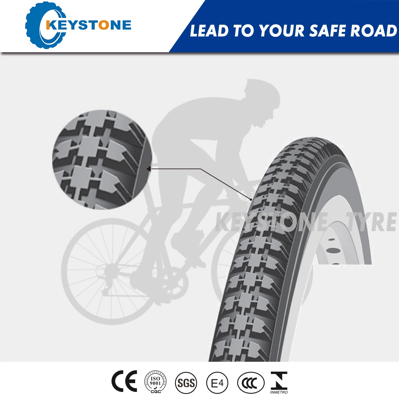 E-MARK Standard High quality/High cost performance  Cross-Country Bicycle Tyre and Bike Parts (26X2.10, 26X2.125, 20X2.125)