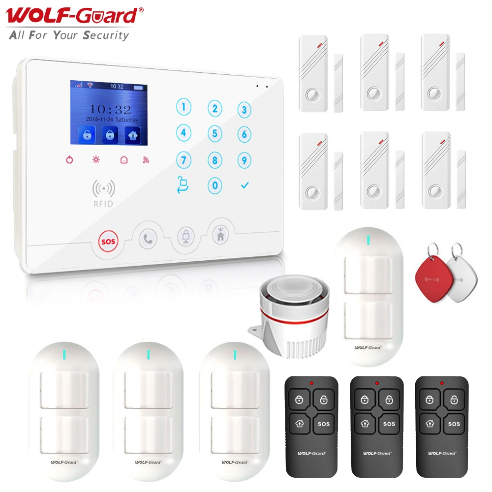 Intelligent Tuya GSM and WiFi Security Home Alarm Burglar Alarm System with RFID Card