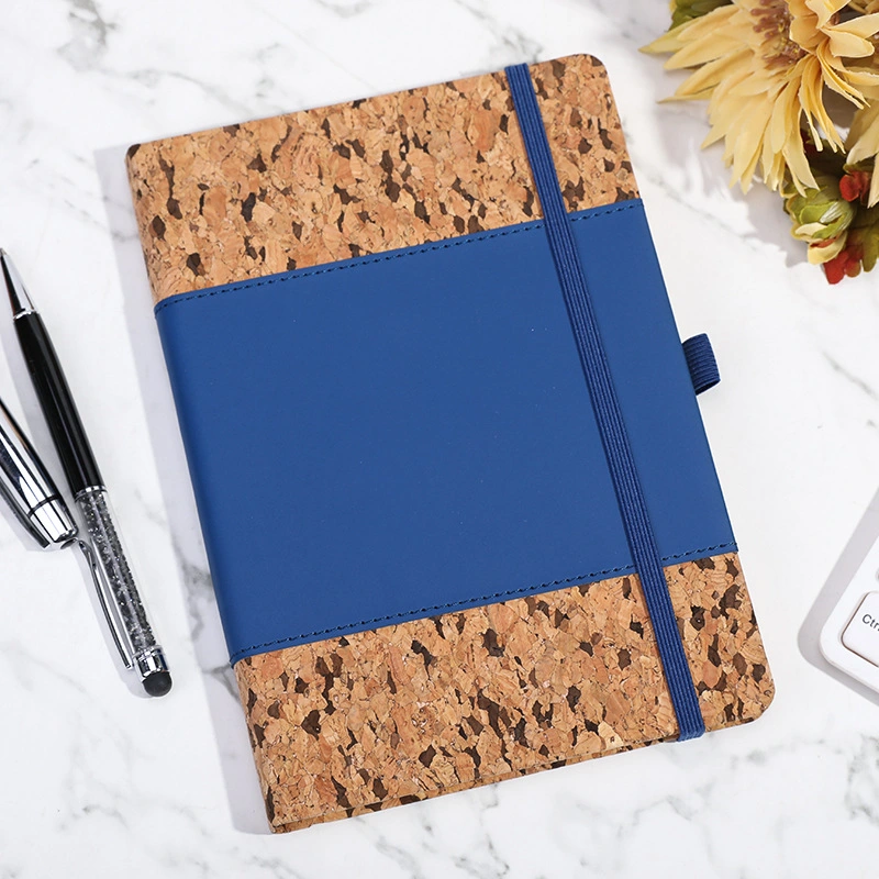 A5 PU Hardcover Leather Notebook with Pen Holder and Elastic Band, Promotional Recycled Notebook