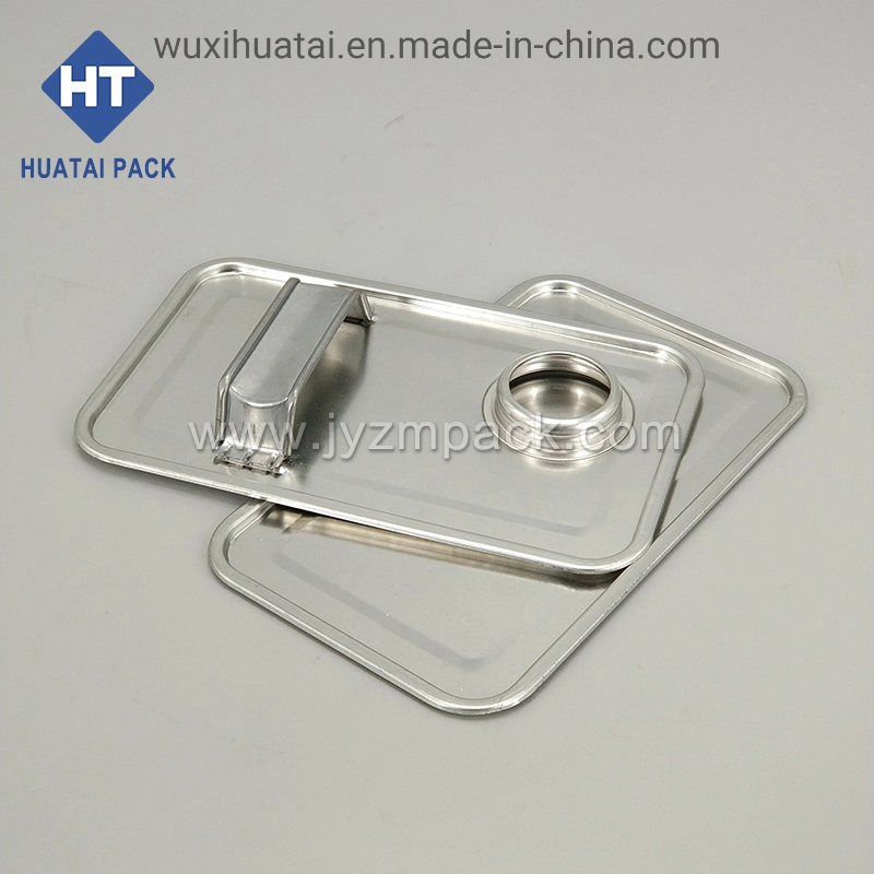 Metal Square Top Lid and Bottom (167X106 mm) , Square Components for 4L Square Tin Can