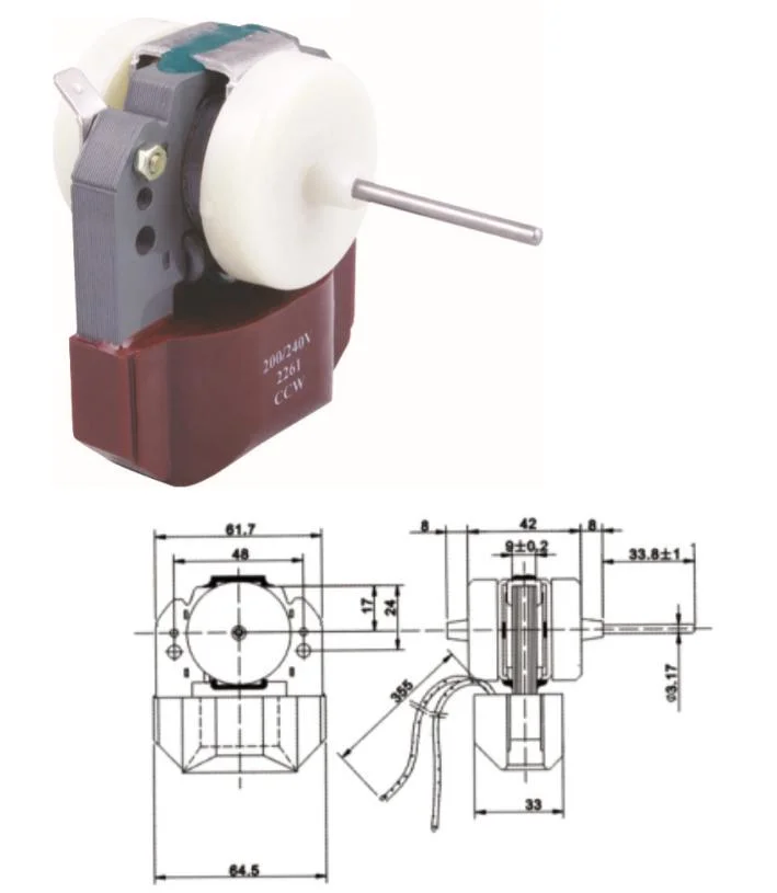 Freezer Evaporator Condenser Fan Motor Refrigerator Spare Parts Model Type F61-10