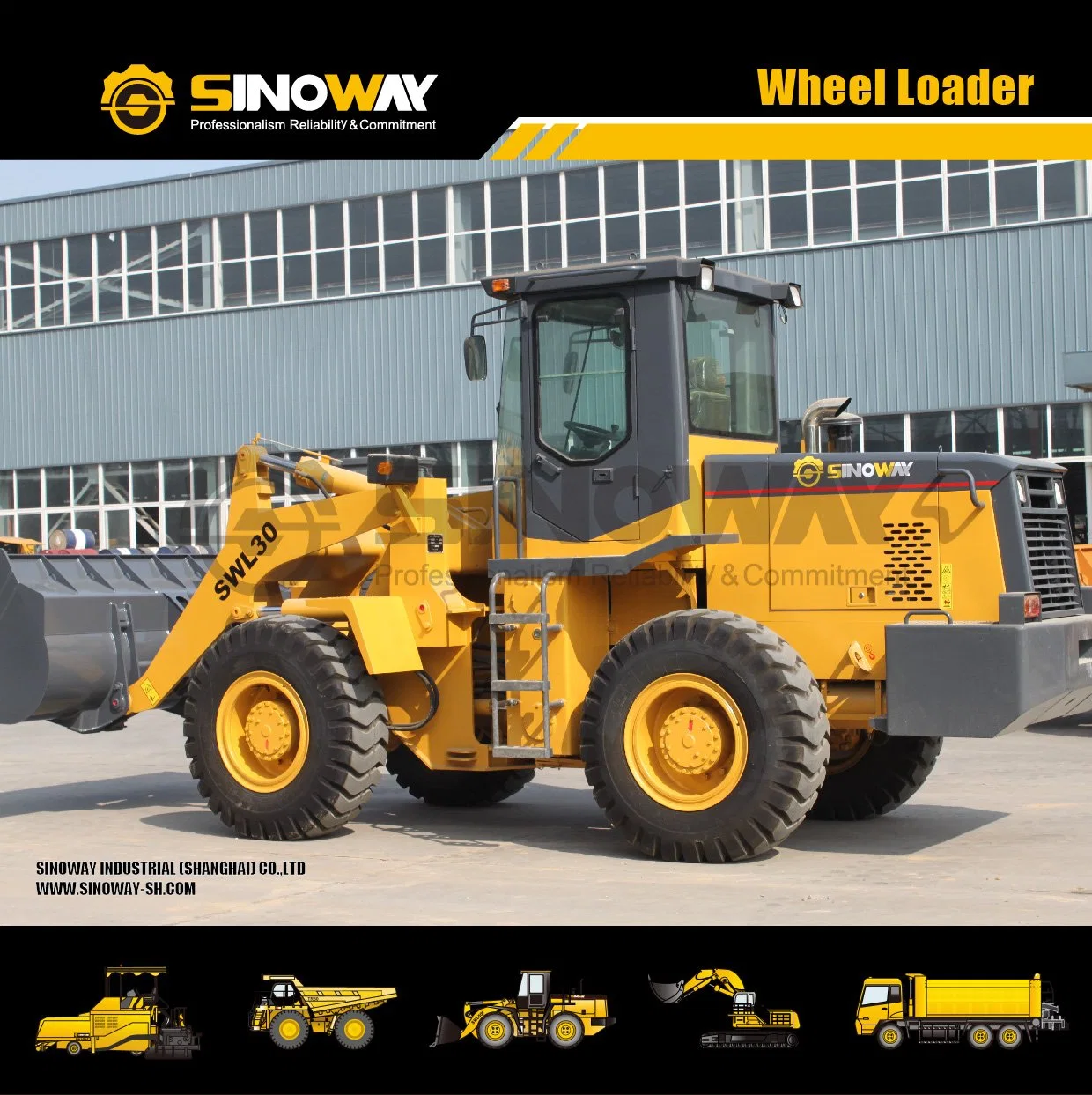 Hot Sale Sinoway 3 Ton Wheel Loader with 1.7m3 Bucket