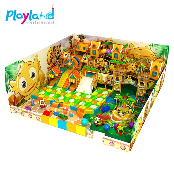 Tema de selva Kids Soft playground coberto o lugar da criança brinquedos de plástico para venda