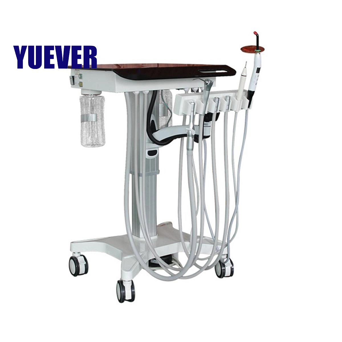 CE ISO Approved Portable Mobile Dental Unit Cart Turbine with Air Compressor LED Light Curing