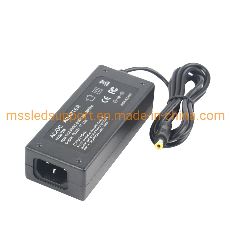 La alta eficiencia 12V 3A 24V 1.5A Adaptador de Corriente AC a DC Adaptador de Corriente de alimentación de la TIRA DE LEDS