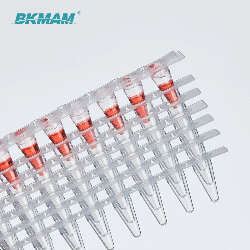Estériles transparentes PCR de paredes delgadas tiras de 8 tubo de 0,2 para laboratorios 0.1ml