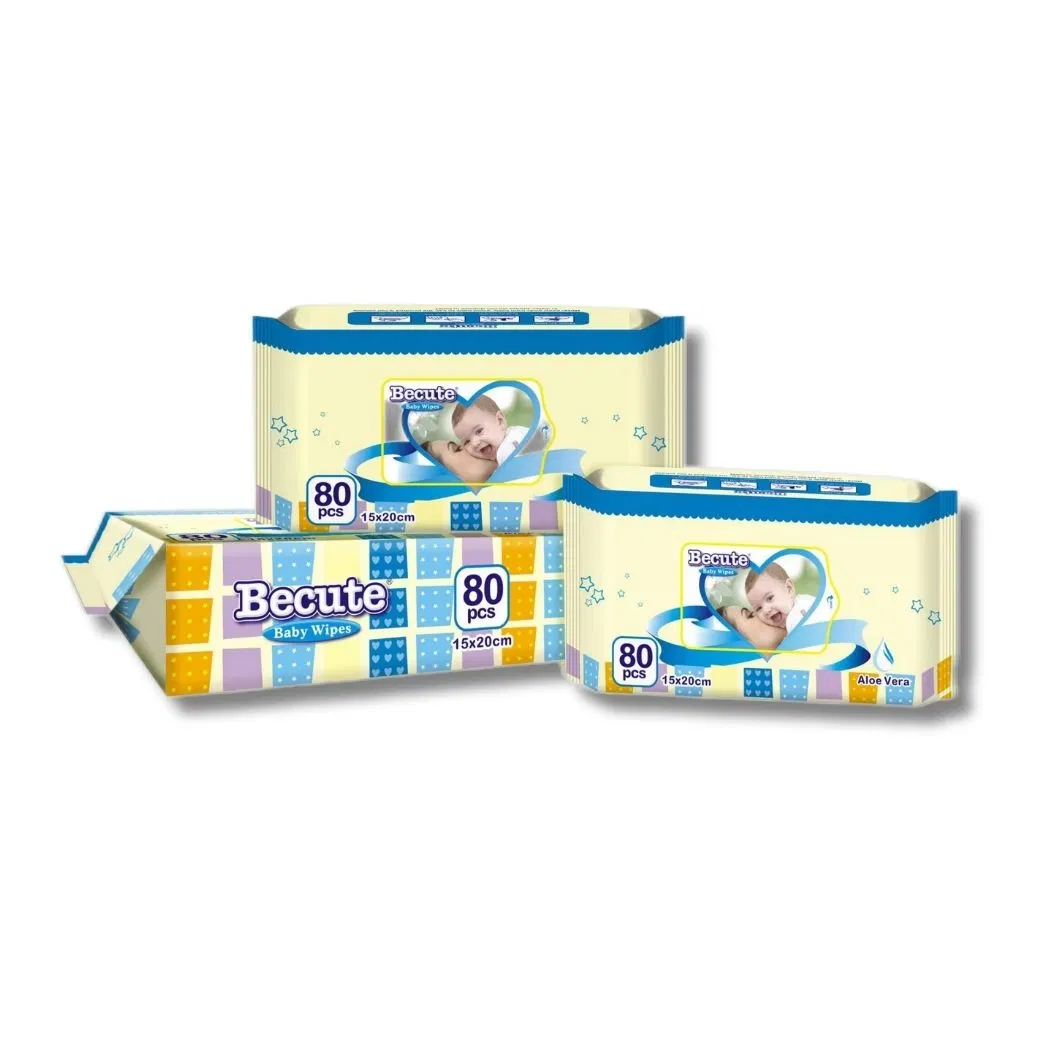 Natural Cotton 50/100PCS Bags OEM GSM Baby Wipes