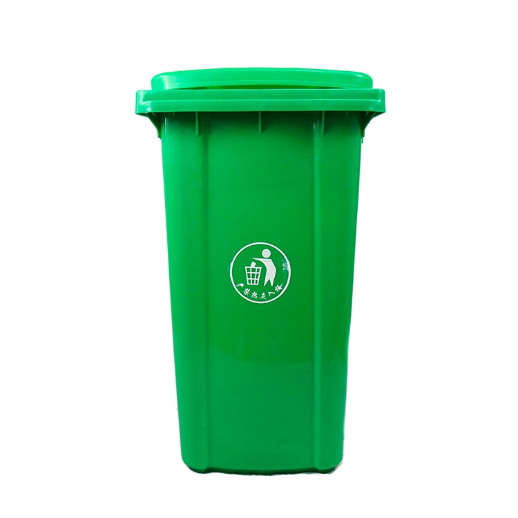 Outdoor 240L Garbage Bin Green Recycle Plastic Trash Bin Wheeled Trash Can