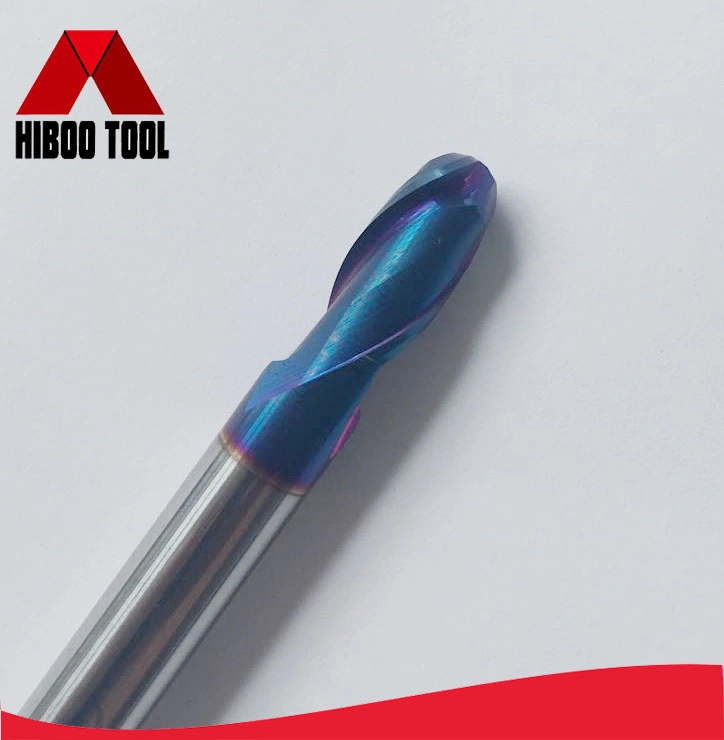 Blue Coating Tungsten Solid Carbide 2 Flute Ball Nose End Mill