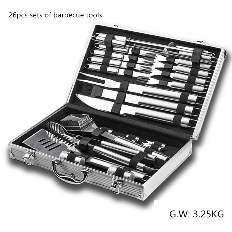 Stainless Steel 27PCS Grill Tool Set Heavy Duty BBQ Grilling Accessories Bl20135