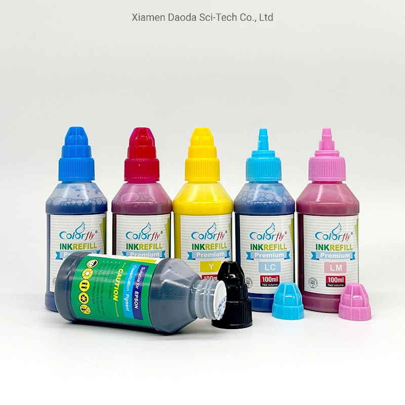 Qualité supérieure de l'encre pigmentée pour imprimantes jet d'encre de bureau Epson, Canon, HP et Canon.