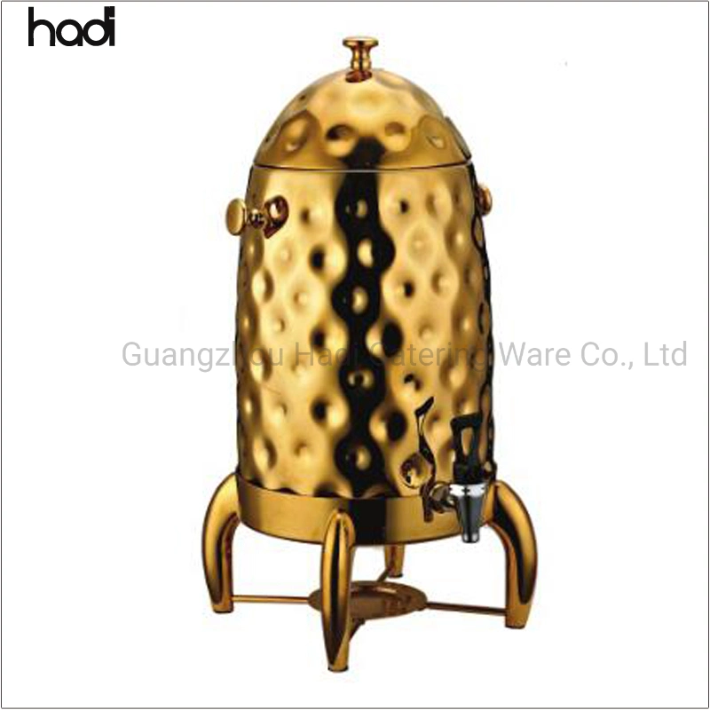 Buffet Catered Event Stainless Steel Beverage Dispenser Gold and Silver Hot Milk Chocolate Coffee Dispenser Chafer Urn