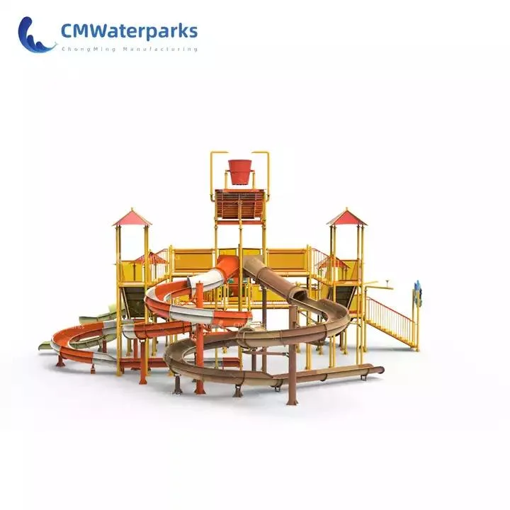 Personalizable China Factory Water Park Equipment agua de vidrio de fibra de agua tobogán de agua Casa para niños adultos