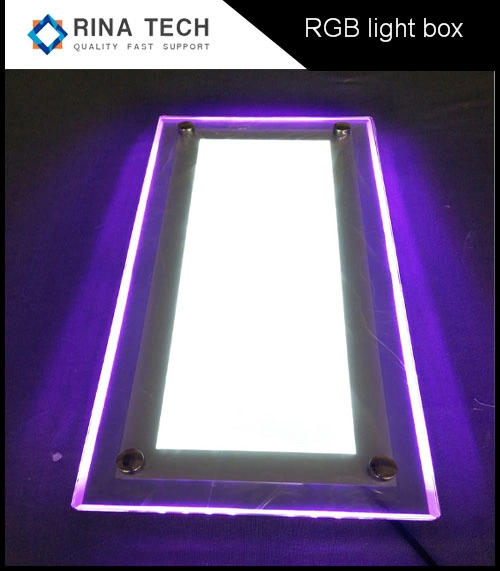 Frameless Advertising Single-Side Acrylic RGB LED Crystal Light Box Display