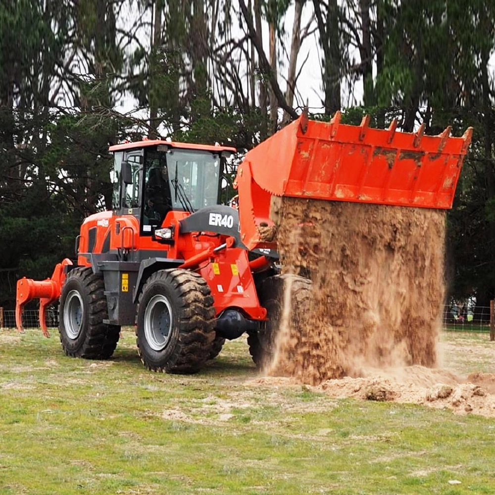 Everun Er40 4000kg Multifunction Small Articulating Garden Bucket Mini Wheel Loader