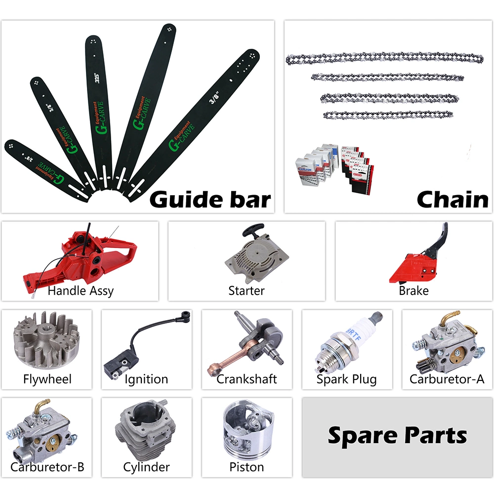 G-Carve 72cc 3.5kw Big Power 24 Inch Tree Cutting Motosserra Machinery Chainsaw