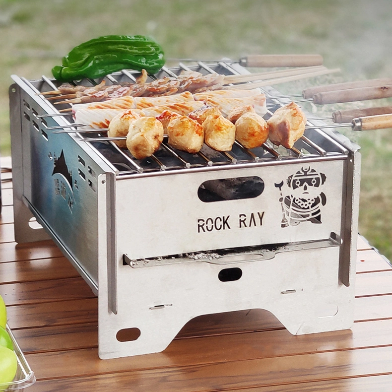 Reisen Portable Herd Grill faltbare Edelstahl Holzkohle BBQ Grill