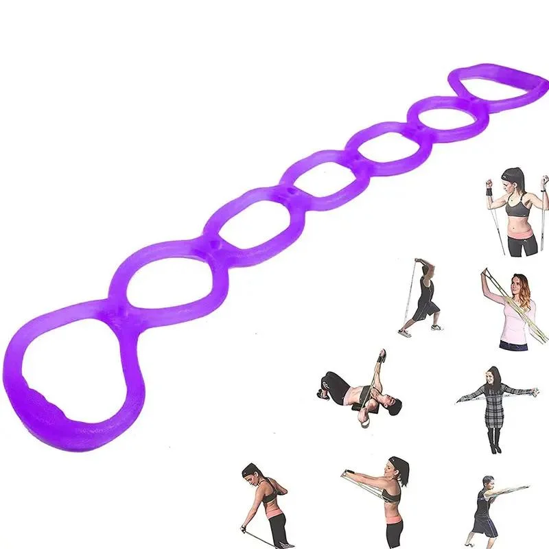 Correia de puxar resistente correia elástica ginásio 7 orifícios silicone Pilates exercício Yoga Fitness relaxamento muscular corporal Home Tool