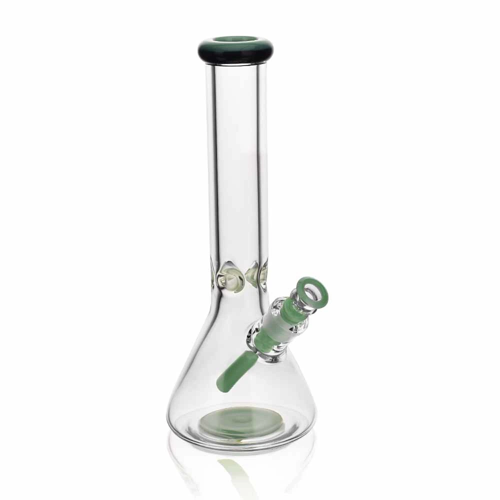 Esigo Wholesale/Supplier 9mm" Color lima 14 vidrio muy grueso fumar Pipe Hookah Beaker de vidrio de agua pipa con Color que coincide Downstem y Bowl