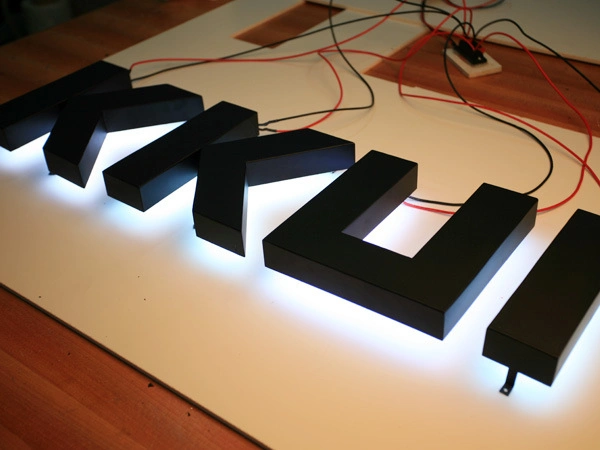 Large Advertising LED Backlit Reverse Stainless Steel Light up Letters for Wall