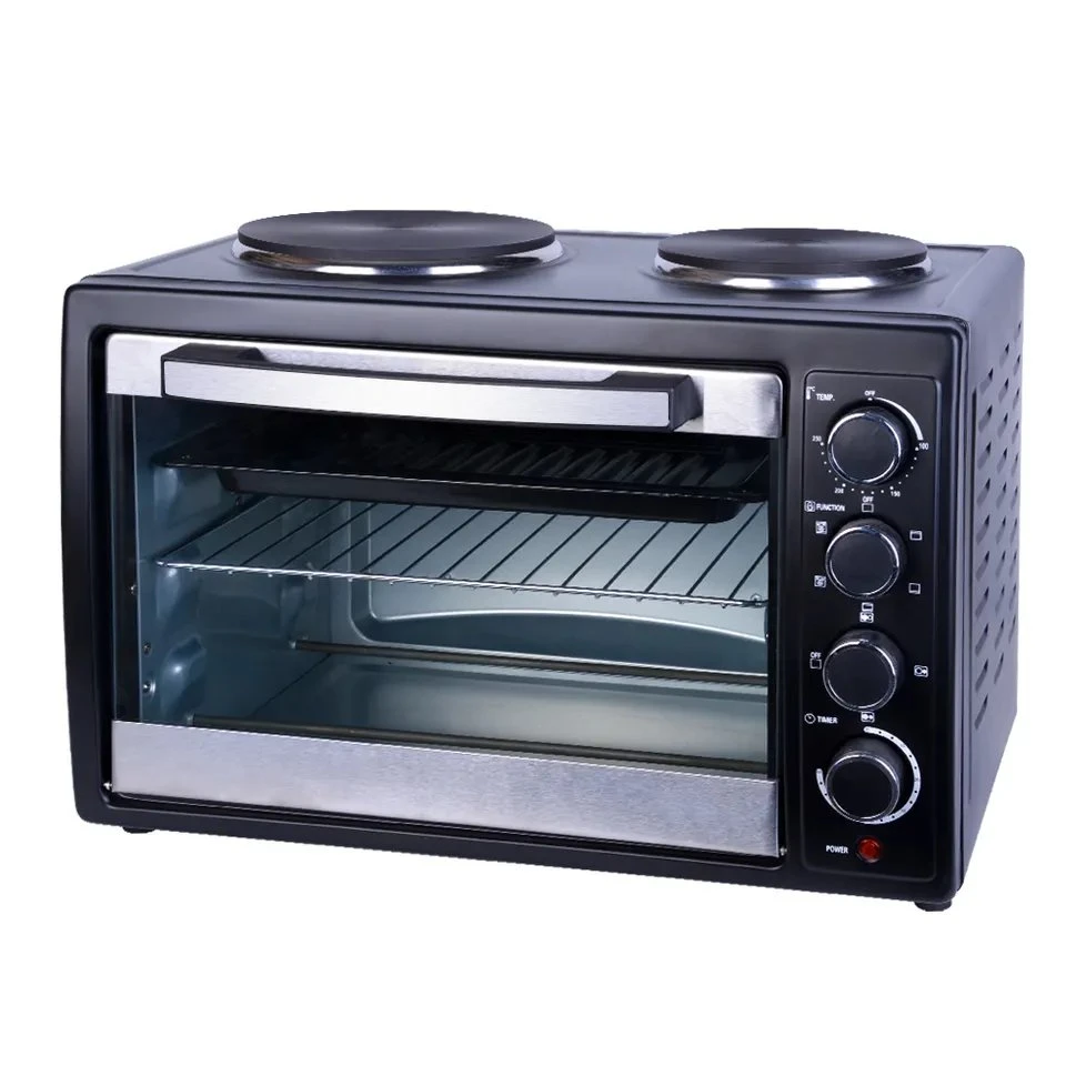 Horno de convección eléctrica multifunción 45L Home Countertop con caliente Plato Horno de pizza Horno eléctrico