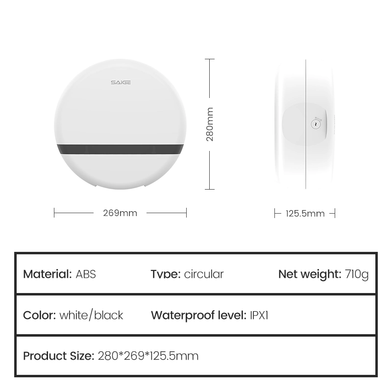 Saige Wholesale/Supplier High quality/High cost performance  Wall Mounted Plastic Toilet Paper Holder