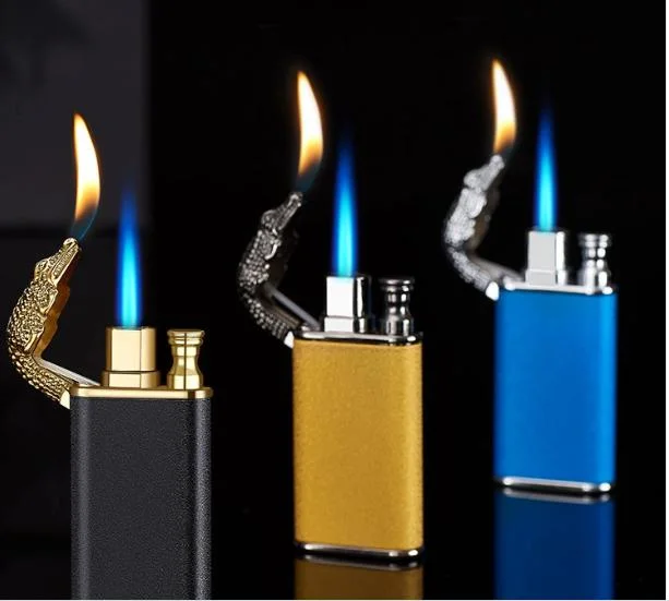 Windproof Dragon Torch Lighter Jet Double Flame Switchable Lighter
