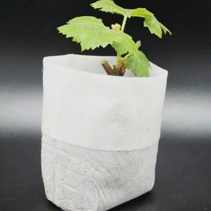 100PCS Sacs de pépinière biodégradables en non-tissé pour plantes, sacs de culture pour semis, outil de jardinage, sac de culture pour la plantation de pommes de terre, pot de pépinière.