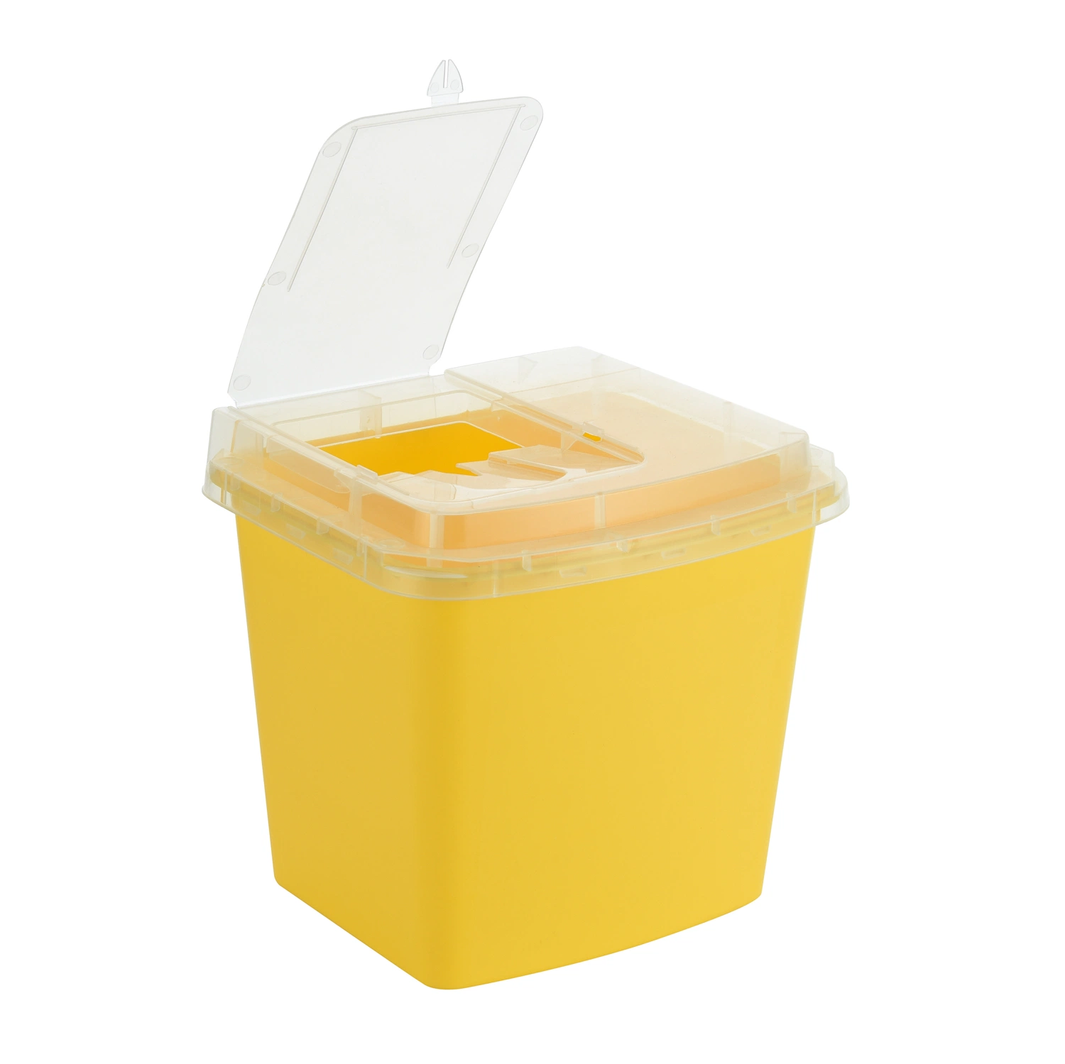 Disposable Sharps Container, 5L Medical Biohazard Waste Bin, Square Sharp Container