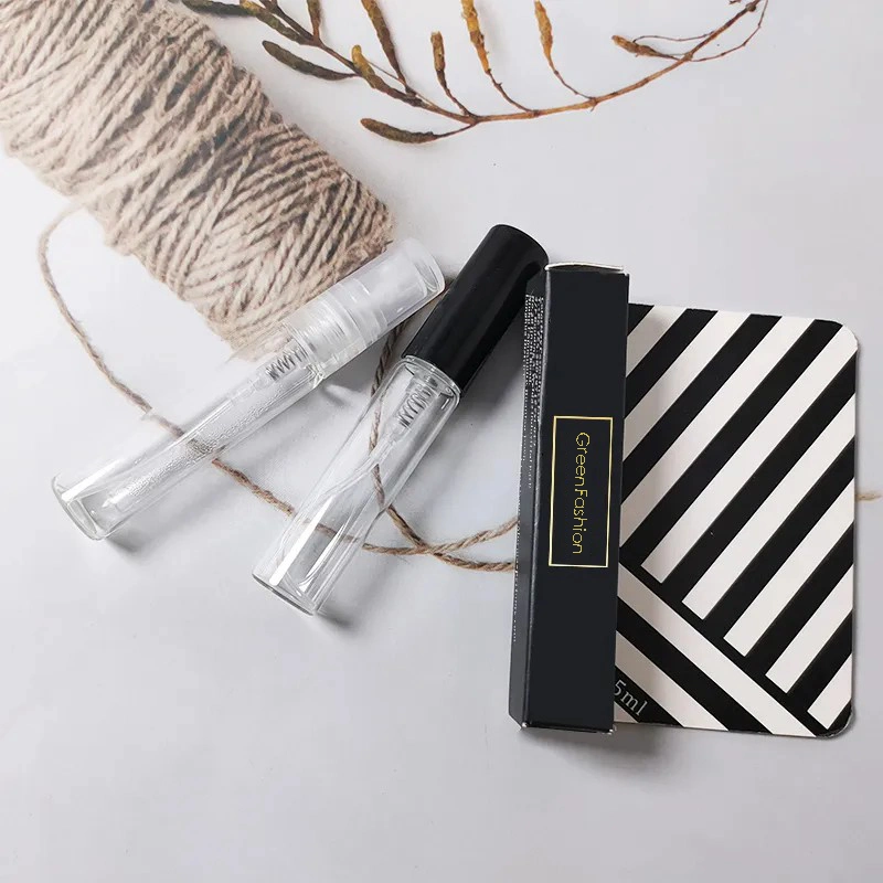 New Style 2ml 3ml 5ml 10ml All Clear Glass Perfume Bottles Travel Spray Sample Bottle Cosmetic Packaging with Pump