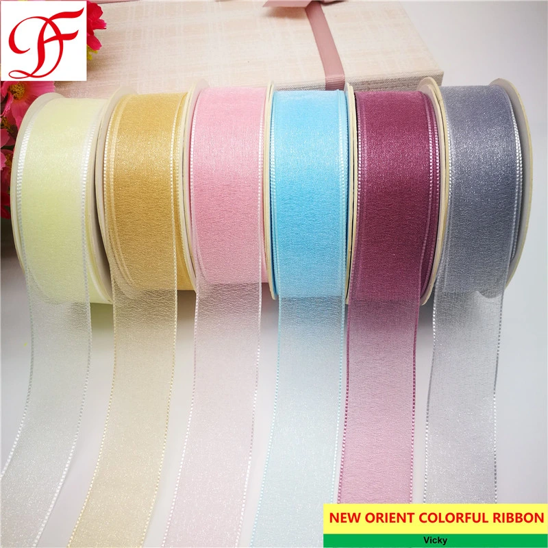 Satin Grosgrain Metallic Tafeteta Shear organza Ribbon Crafts for Caixa/peças de roupa/roupa interior