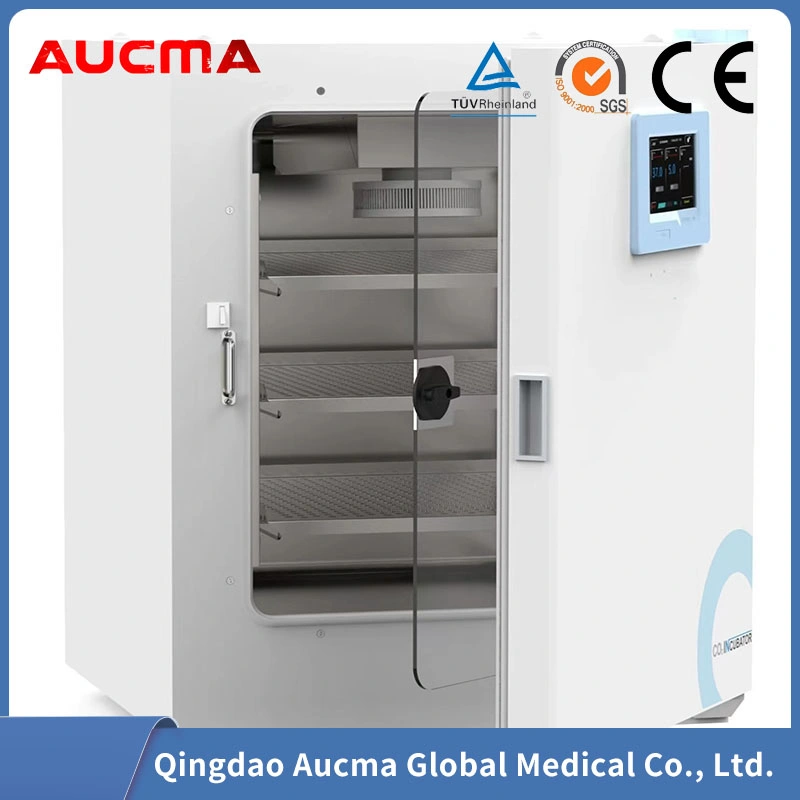 Aucma Automatic Air Jacket Medical Laboratory Cell Culture Bacteria Lab HEPA Filter CO2 Incubator with Shaker