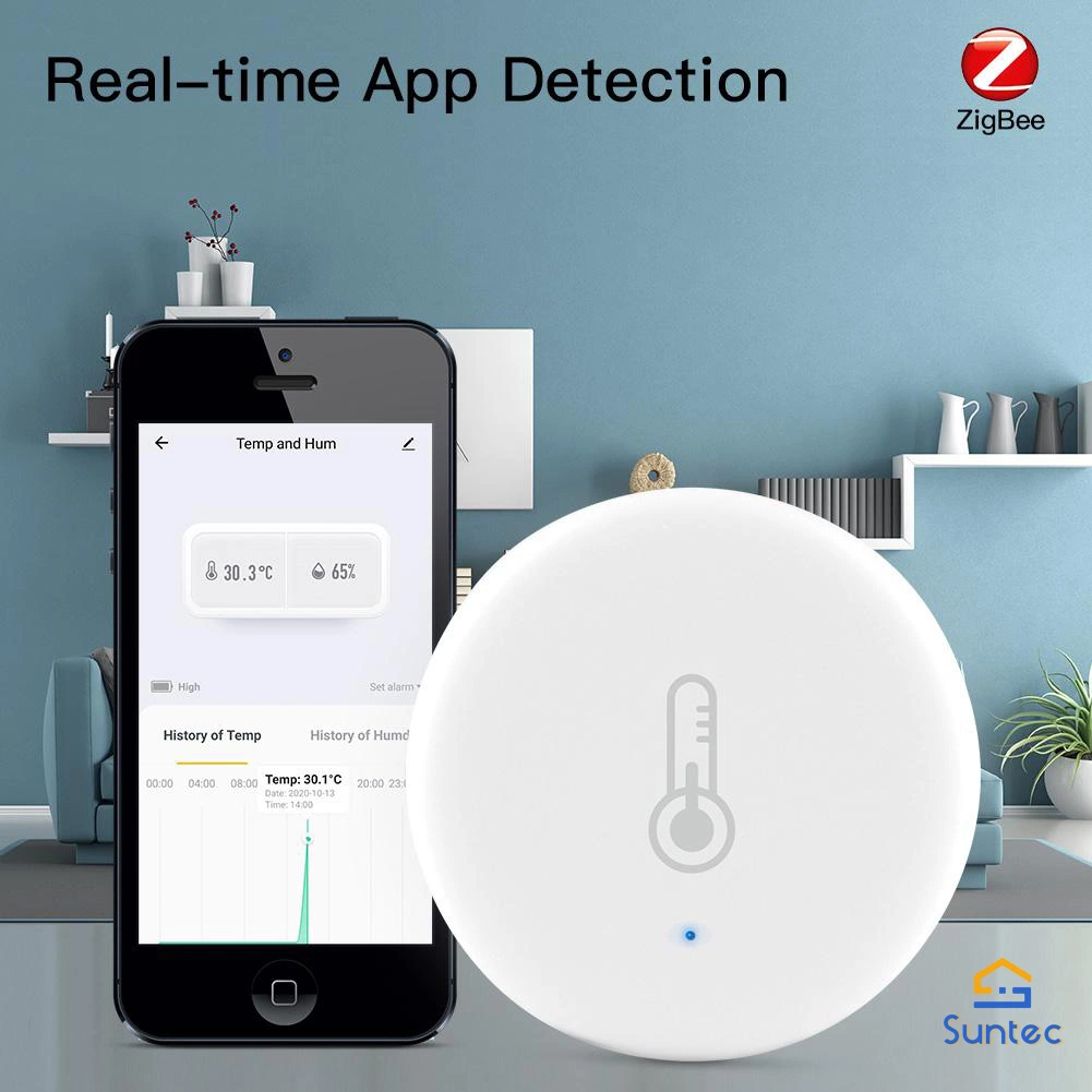 Smart Zigbee Indoor Humidity Thermometer Temperature and Humidity Sensor